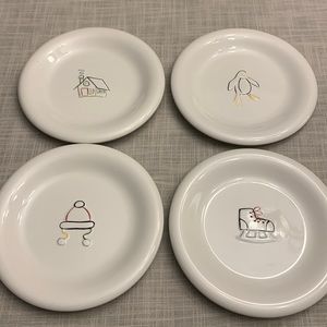 4 Winter themed plates